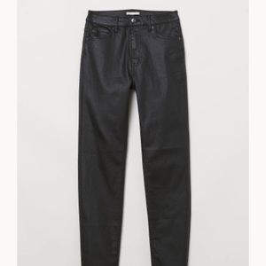 H&M high rise coated skinny jeans